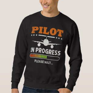 Sudadera Piloto En Curso Por Favor Esperar La Aviación Del