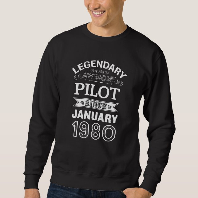 Sudadera Piloto Enero de 1980 40º regalo de cumpleaños (Anverso)