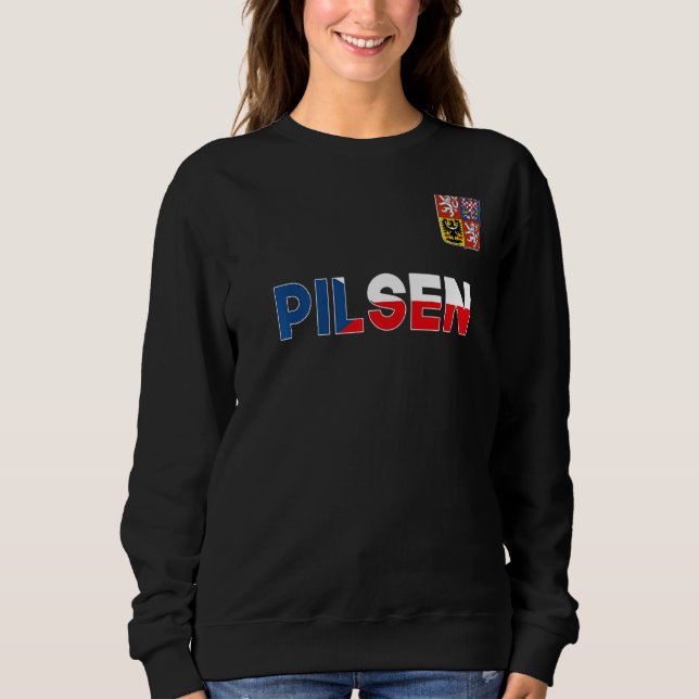 Sudadera Pilsen República Checa Bandera Del Corazón Escudo  (Anverso)