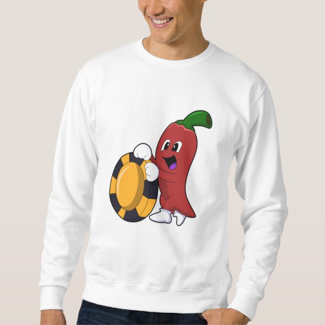 Sudadera Pimienta en Poker con fichas de póker (Anverso)