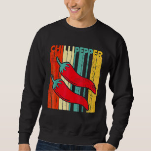 Sudadera Pimientos de chile de color rojo caliente vintage