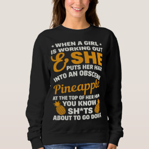 Sudadera Piña Obscena  Citas de Entrenamiento Fitness Gimna