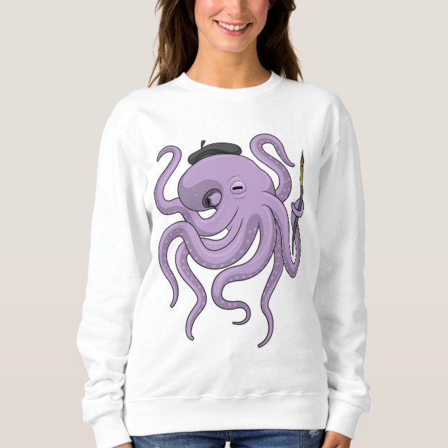 Sudadera Pincel de pintador de pulpo (Anverso)