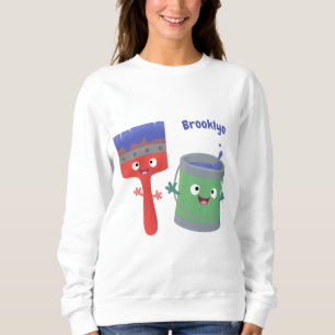 Sudadera Pincel y personajes de dibujos animados lindos