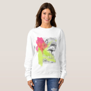 Sudadera Pincelada de Playa Flamenco Pájaro,