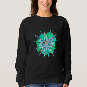 Sudadera Pinceles coloridos de pintura cardíaca