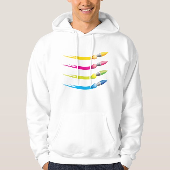 Sudadera Pinceles coloridos Hoodie de los hombres (Anverso)