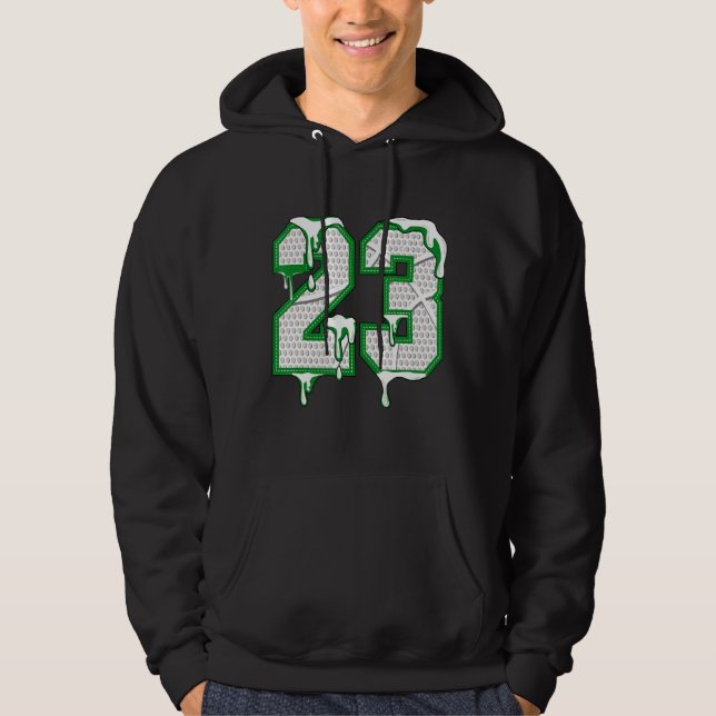 Sudadera Pine Green 3's Tee Para Coincidir Con El Número 23 (Anverso)