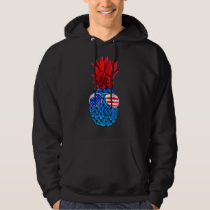 Sudadera Pineapple Hawaiano Bandera Americana Gafas de sol