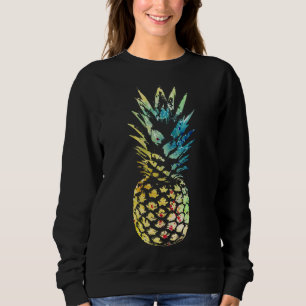 Sudadera Pineapple Verano Fruto Watercolor Art Silhouette Y
