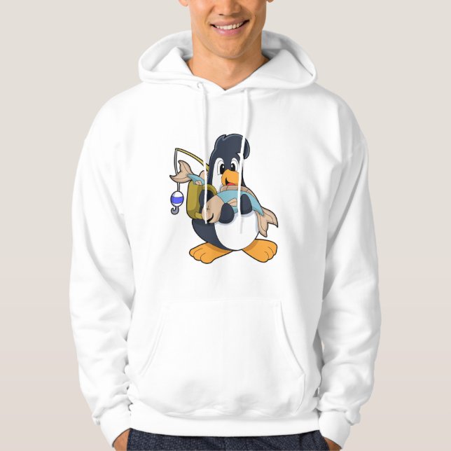 Sudadera Pingüino como anglopardo con pescado (Anverso)