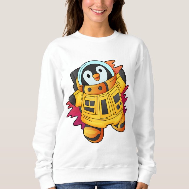 Sudadera Pingüino como astronauta en traje (Anverso)