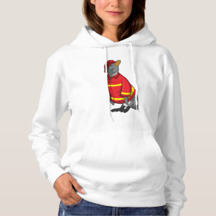Sudadera Pingüino como bombero con casco