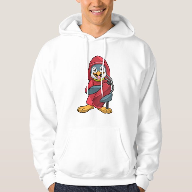 Sudadera Pingüino como bombero con extinguista (Anverso)
