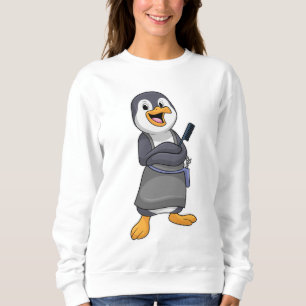 Sudadera Pingüino como estilista del pelo con comb