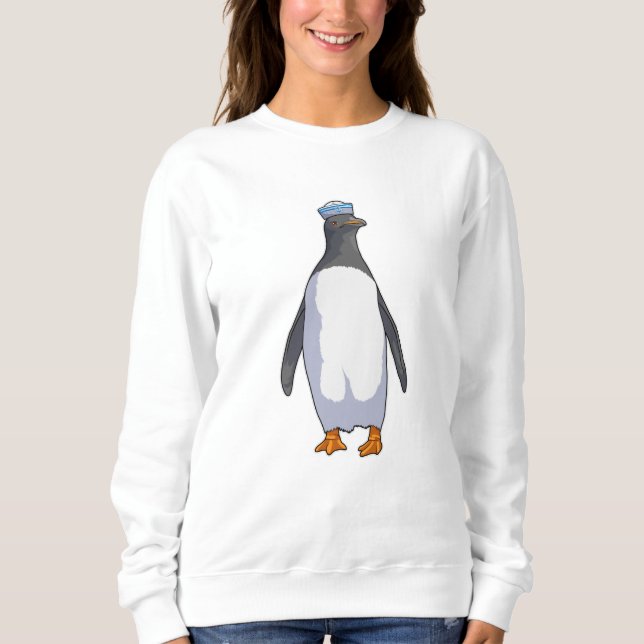 Sudadera Pingüino como marinero con Gorra (Anverso)