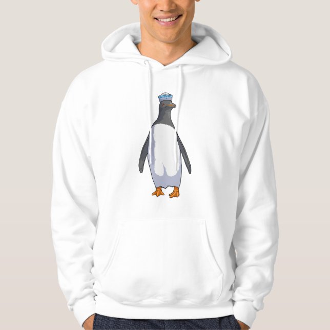 Sudadera Pingüino como marinero con sombrero (Anverso)