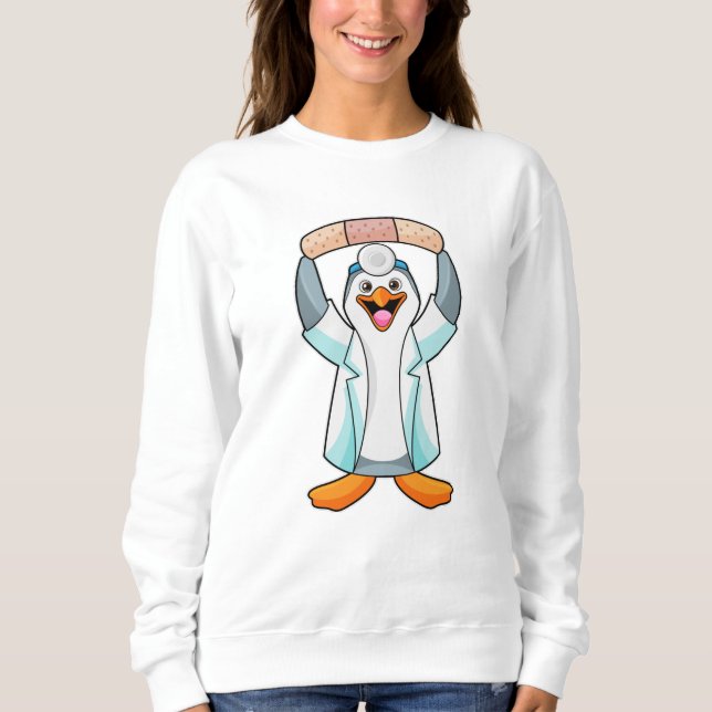 Sudadera Pingüino como Médica con yeso (Anverso)