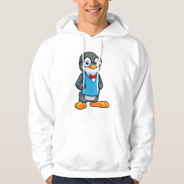 Sudadera Pingüino como nervioso con gafas (Anverso)