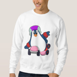 Sudadera Pingüino como patinador en línea con patines en lí