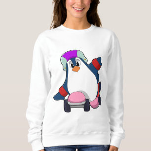 Sudadera Pingüino como patinador en línea con patines en lí