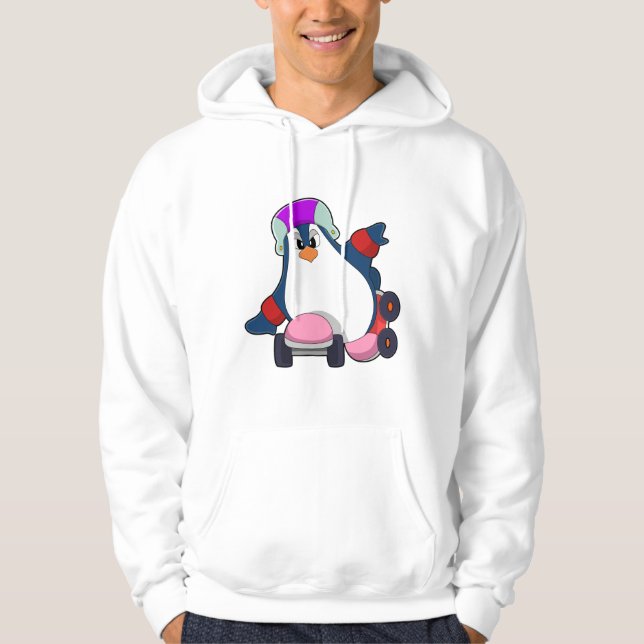 Sudadera Pingüino como patinador en línea con patines en lí (Anverso)