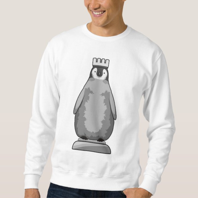 Sudadera Pingüino como pieza de ajedrez Rey (Anverso)