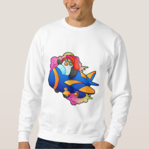 Sudadera Pingüino como piloto con avión
