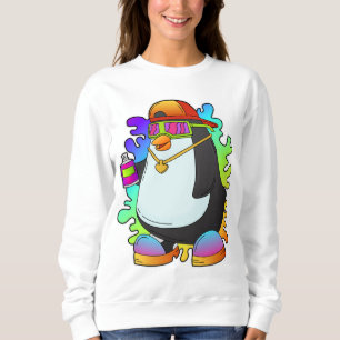 Sudadera Pingüino como pintor con rociado