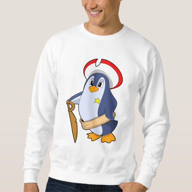 Sudadera Pingüino como pirata con Gorra (Anverso)