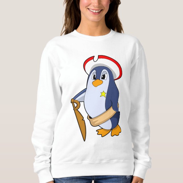 Sudadera Pingüino como pirata con Gorra (Anverso)