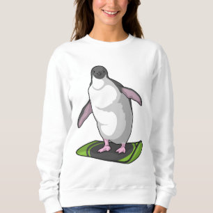 Sudadera Pingüino como snowboard