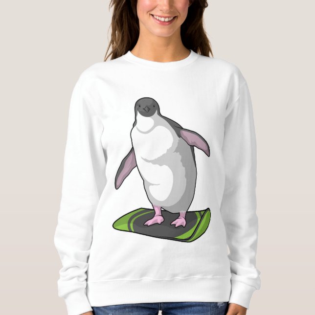 Sudadera Pingüino como snowboard (Anverso)