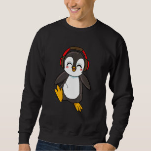 Sudadera Pingüino Con Auriculares Bailando Con Zoo