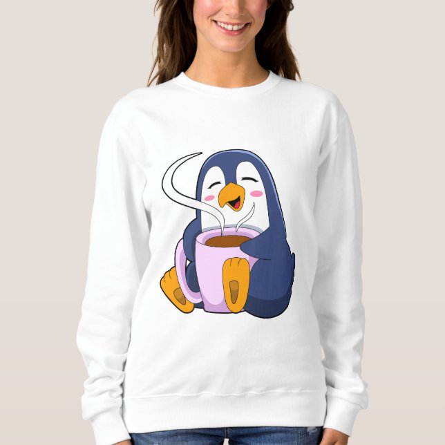 Sudadera Pingüino con Copa de Café (Anverso)