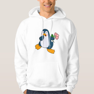 Sudadera Pingüino con flor rosa