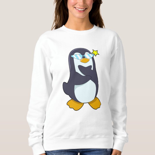 Sudadera Pingüino con gafas de sol (Anverso)