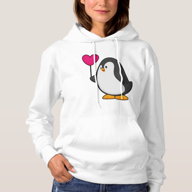Sudadera Pingüino con globo cardíaco (Anverso)
