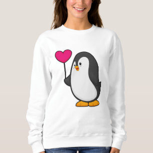 Sudadera Pingüino con globo cardíaco