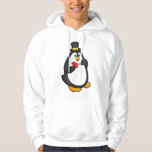 Sudadera Pingüino con Gorra en Poker con tarjetas de Poker