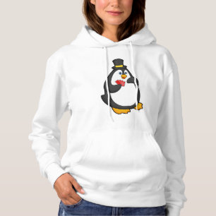 Sudadera Pingüino con Gorra en Poker con tarjetas de Poker