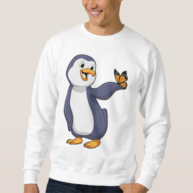 Sudadera Pingüino con mariposa (Anverso)