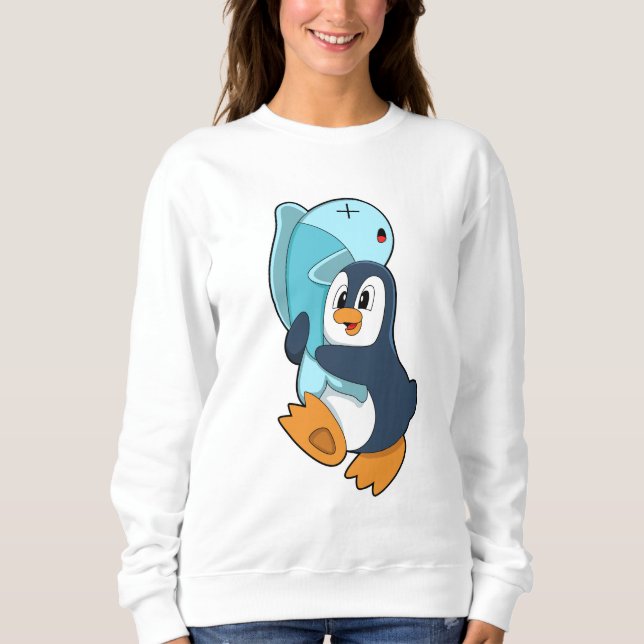 Sudadera Pingüino con pescado (Anverso)