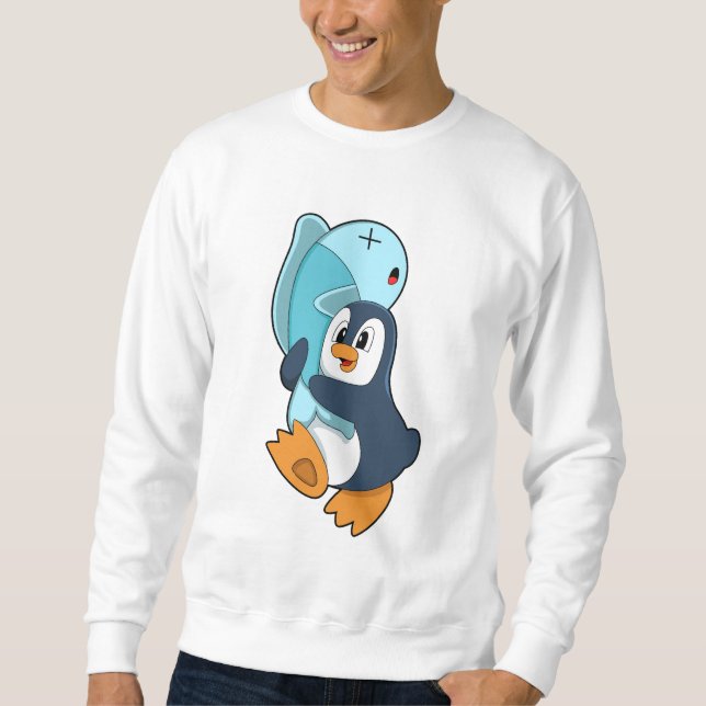 Sudadera Pingüino con pescado (Anverso)