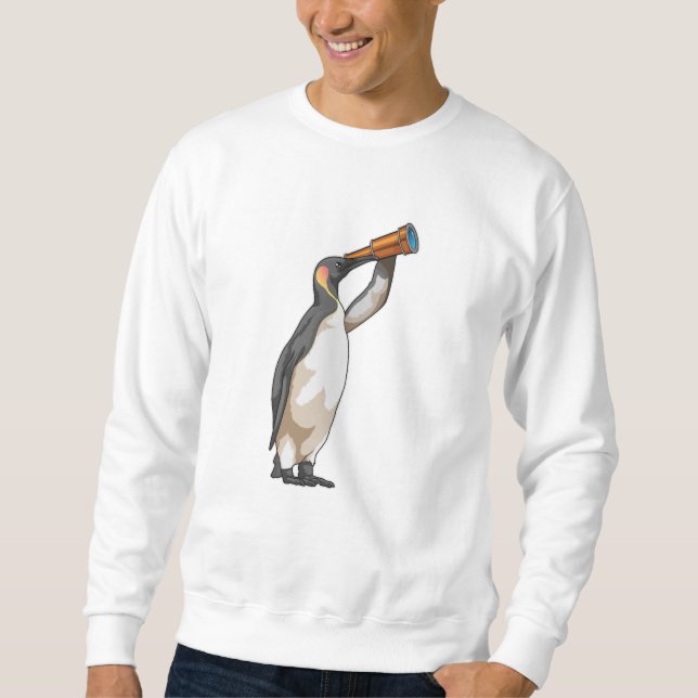 Sudadera Pingüino con telescopio (Anverso)
