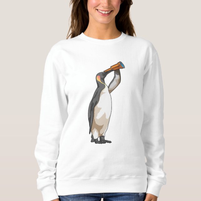 Sudadera Pingüino con telescopio (Anverso)