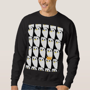 Sudadera Pingüino de historietas: Vintage blanco negro