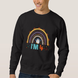 Sudadera Pingüino de Niños 4 Años Pingüino Arcoiris Cumplea
