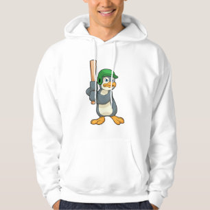 Sudadera Pingüino en béisbol con bate de béisbol y casco