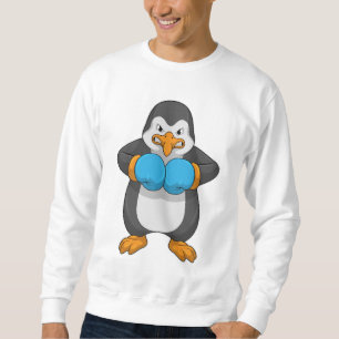 Sudadera Pingüino en boxeo con guantes de boxeo
